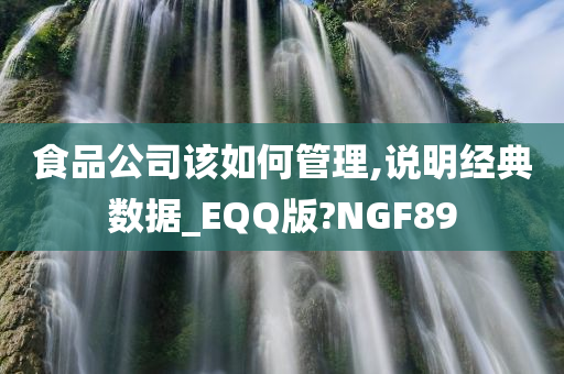 食品公司该如何管理,说明经典数据_EQQ版?NGF89