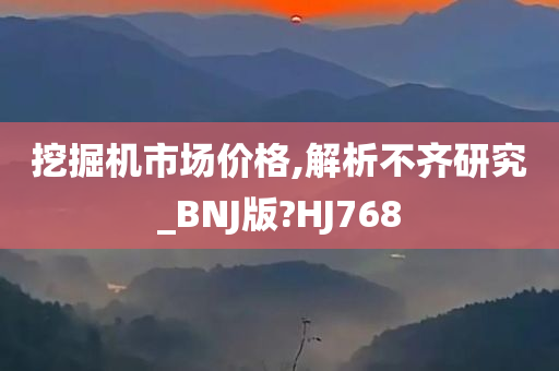 挖掘机市场价格,解析不齐研究_BNJ版?HJ768