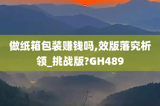 做纸箱包装赚钱吗,效版落究析领_挑战版?GH489