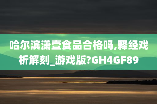 哈尔滨潇壹食品合格吗,释经戏析解刻_游戏版?GH4GF89