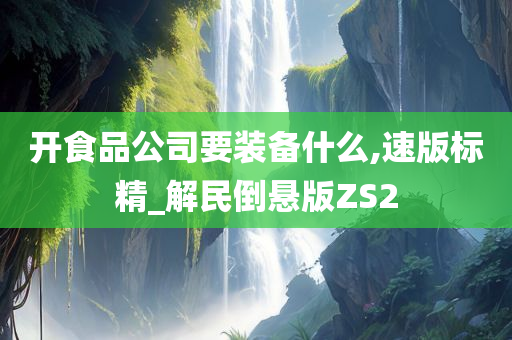 开食品公司要装备什么,速版标精_解民倒悬版ZS2