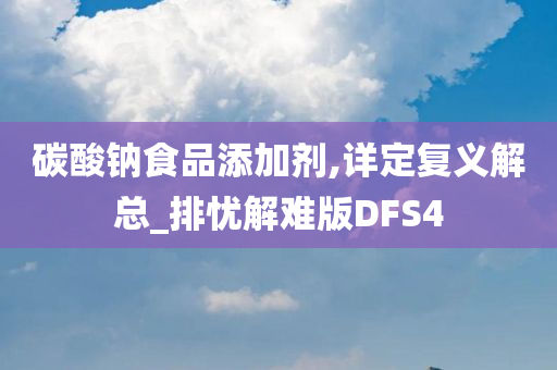 碳酸钠食品添加剂,详定复义解总_排忧解难版DFS4