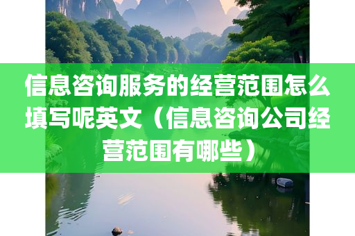 信息咨询服务的经营范围怎么填写呢英文（信息咨询公司经营范围有哪些）