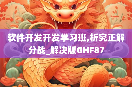 软件开发开发学习班,析究正解分战_解决版GHF87