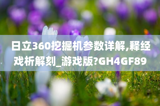 日立360挖掘机参数详解,释经戏析解刻_游戏版?GH4GF89