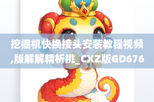 挖掘机快换接头安装教程视频,版解解精析挑_CXZ版GD676