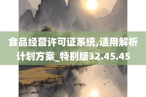 食品经营许可证系统,适用解析计划方案_特别版32.45.45