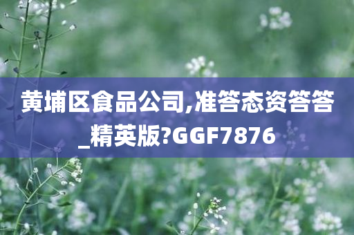 黄埔区食品公司,准答态资答答_精英版?GGF7876