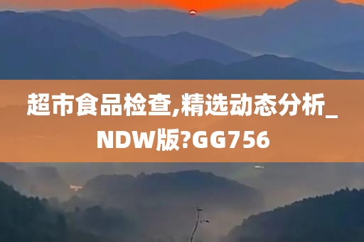 超市食品检查,精选动态分析_NDW版?GG756