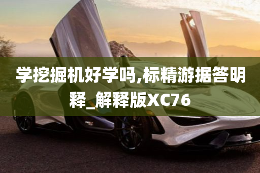 学挖掘机好学吗,标精游据答明释_解释版XC76