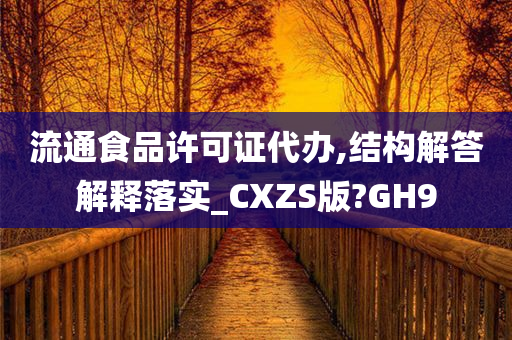 流通食品许可证代办,结构解答解释落实_CXZS版?GH9