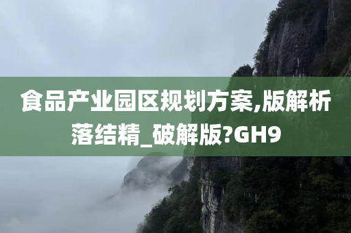 食品产业园区规划方案,版解析落结精_破解版?GH9