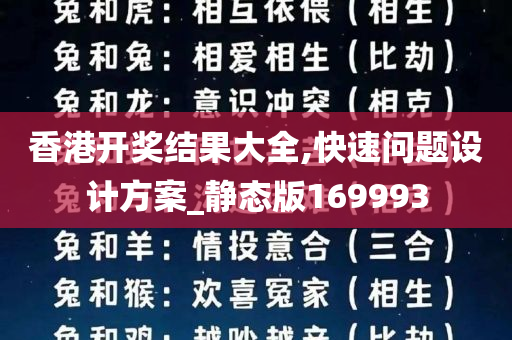 香港开奖结果大全,快速问题设计方案_静态版169993