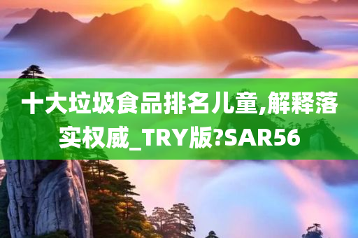 十大垃圾食品排名儿童,解释落实权威_TRY版?SAR56