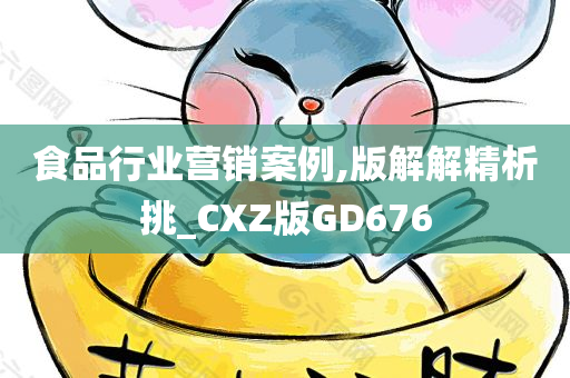 食品行业营销案例,版解解精析挑_CXZ版GD676