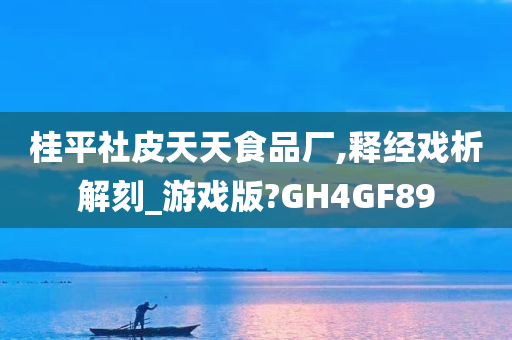 桂平社皮天天食品厂,释经戏析解刻_游戏版?GH4GF89