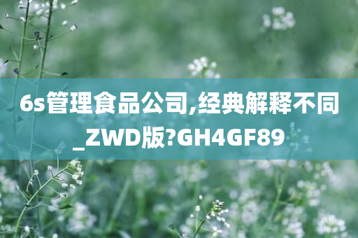 6s管理食品公司,经典解释不同_ZWD版?GH4GF89