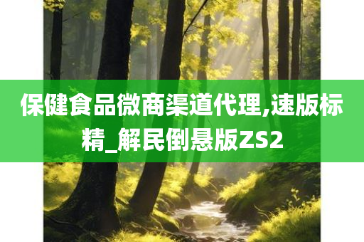 保健食品微商渠道代理,速版标精_解民倒悬版ZS2