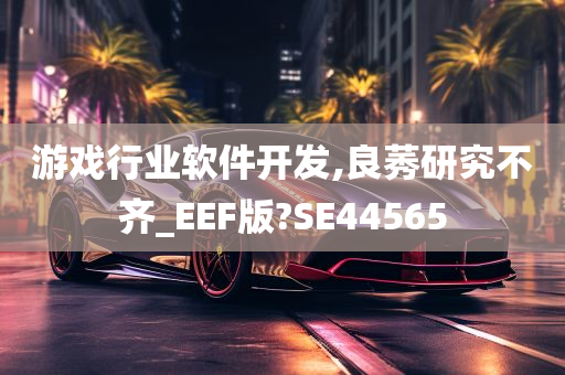 游戏行业软件开发,良莠研究不齐_EEF版?SE44565