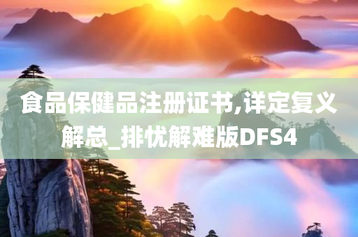 食品保健品注册证书,详定复义解总_排忧解难版DFS4