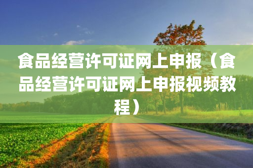 食品经营许可证网上申报（食品经营许可证网上申报视频教程）