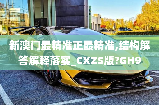 新澳门最精准正最精准,结构解答解释落实_CXZS版?GH9