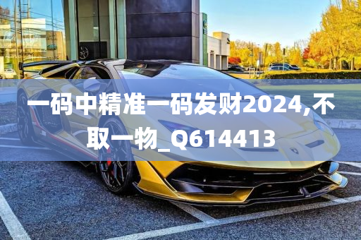 一码中精准一码发财2024,不取一物_Q614413