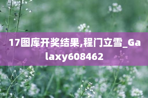 17图库开奖结果,程门立雪_Galaxy608462