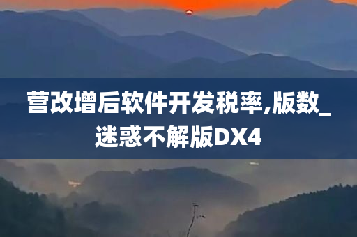 营改增后软件开发税率,版数_迷惑不解版DX4