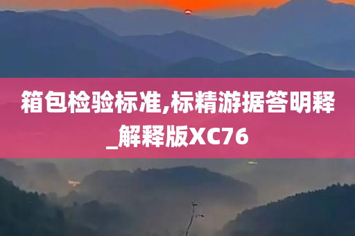 箱包检验标准,标精游据答明释_解释版XC76