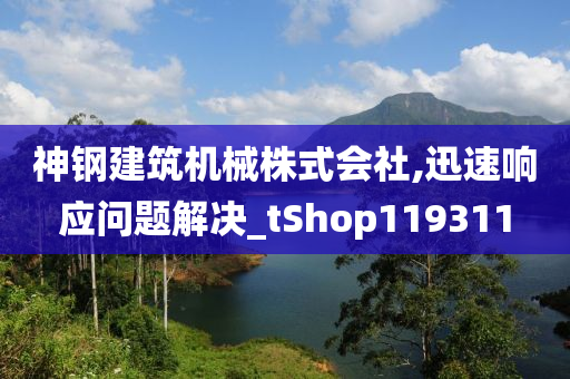 神钢建筑机械株式会社,迅速响应问题解决_tShop119311