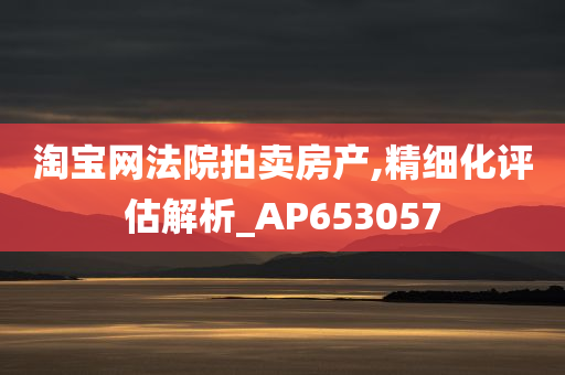 淘宝网法院拍卖房产,精细化评估解析_AP653057