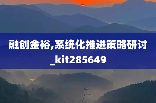 融创金裕,系统化推进策略研讨_kit285649