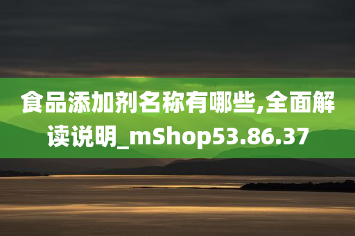 食品添加剂名称有哪些,全面解读说明_mShop53.86.37