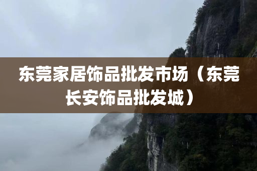 东莞家居饰品批发市场（东莞长安饰品批发城）