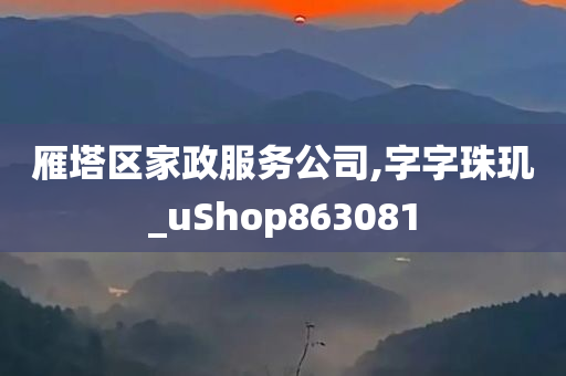 雁塔区家政服务公司,字字珠玑_uShop863081