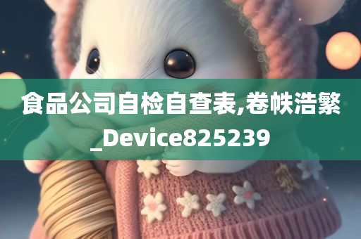 食品公司自检自查表,卷帙浩繁_Device825239