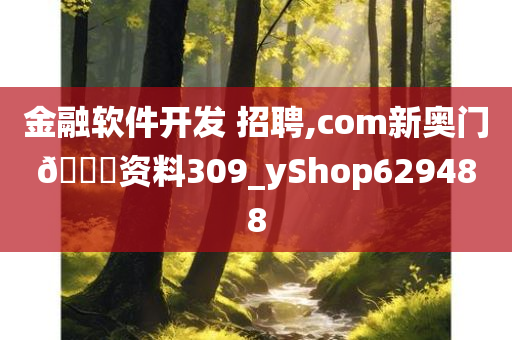 金融软件开发 招聘,com新奥门🐎资料309_yShop629488