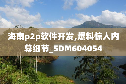 海南p2p软件开发,爆料惊人内幕细节_5DM604054