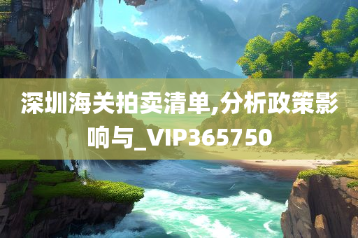 深圳海关拍卖清单,分析政策影响与_VIP365750