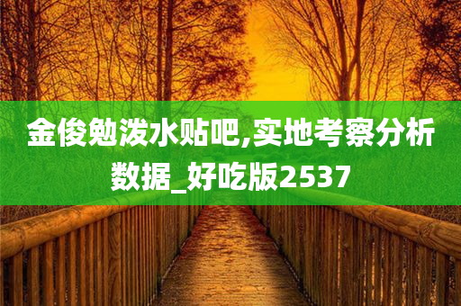 金俊勉泼水贴吧,实地考察分析数据_好吃版2537