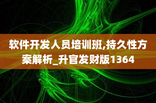 软件开发人员培训班,持久性方案解析_升官发财版1364