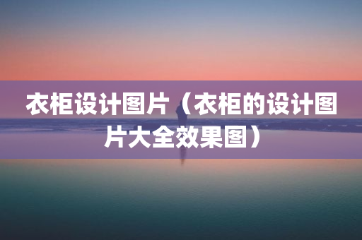 衣柜设计图片（衣柜的设计图片大全效果图）