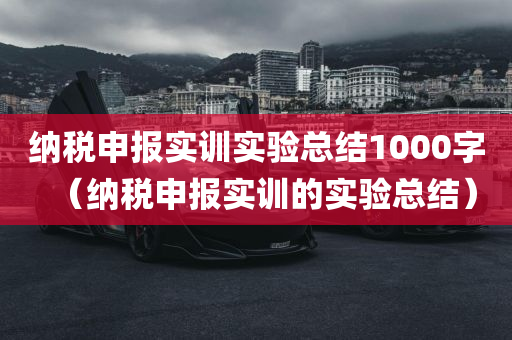 纳税申报实训实验总结1000字（纳税申报实训的实验总结）