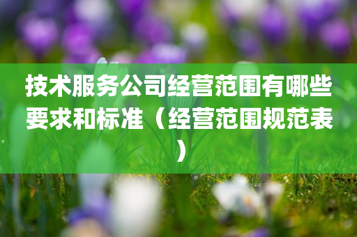 技术服务公司经营范围有哪些要求和标准（经营范围规范表）