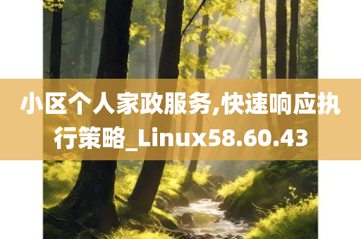 小区个人家政服务,快速响应执行策略_Linux58.60.43