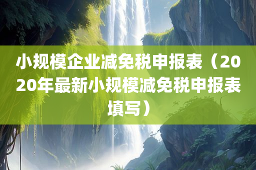 小规模企业减免税申报表（2020年最新小规模减免税申报表填写）