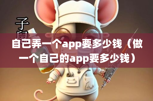 自己弄一个app要多少钱（做一个自己的app要多少钱）