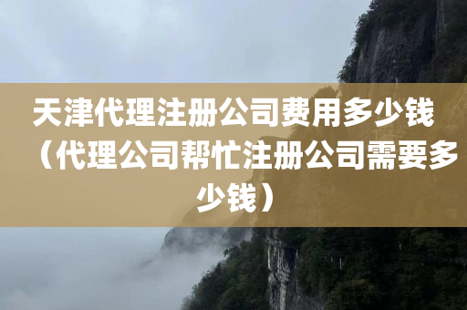 天津代理注册公司费用多少钱（代理公司帮忙注册公司需要多少钱）