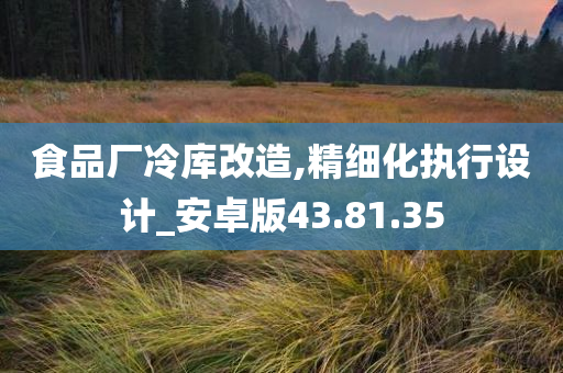 食品厂冷库改造,精细化执行设计_安卓版43.81.35